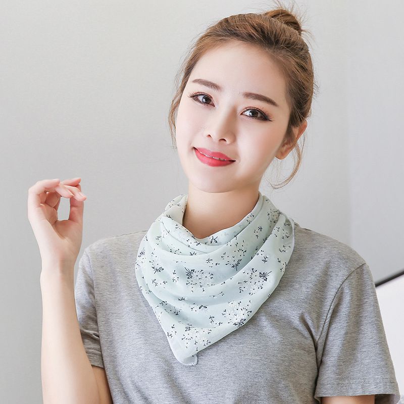 Zomer Dames Kleine Bloemen Lange Zonnebrandcrème Maskers Zomer Anti-Uv Sjaal Maskers