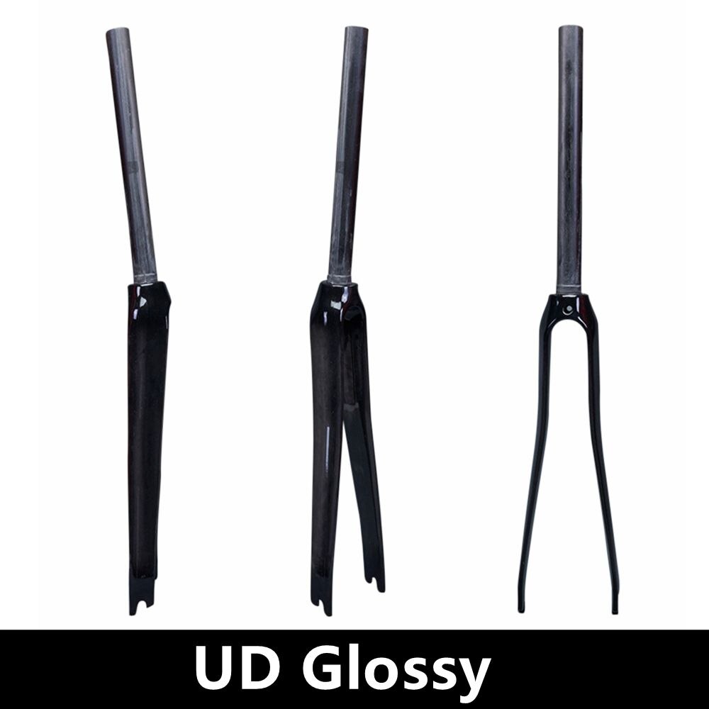 Gloss or Matt 3K UD 12K Carbon Fiber Bicycle Road Bike Fork Cycling Parts 700C Straight 1-1/8" 28.6mm: UD Glossy