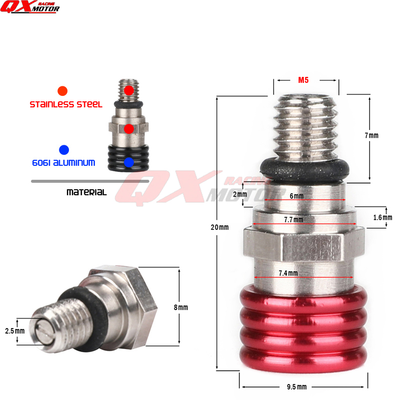 M5 Fork Air Bleeder Relief Valve For CR CRF YZ YZF WRF KLX KXF RMZ DRZ