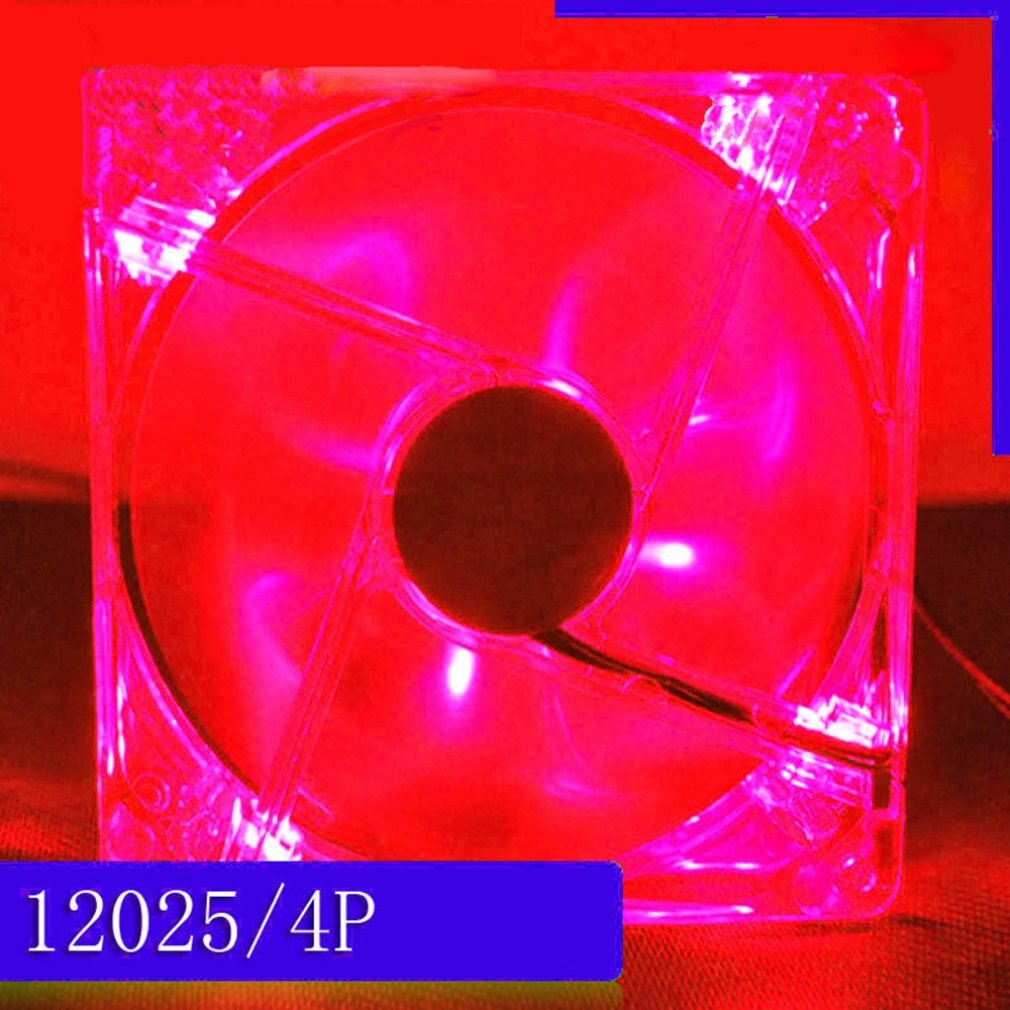 12V 0.20A 80 x 80 x 25 mm Computer fan 4 LED Silent PC Computer Case Cooler Cooling Fan Mod blue and colorful light: 120x120x25mm red 