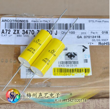 2pcs AV MKP 850V 0.47uf 474 470N made in Italy