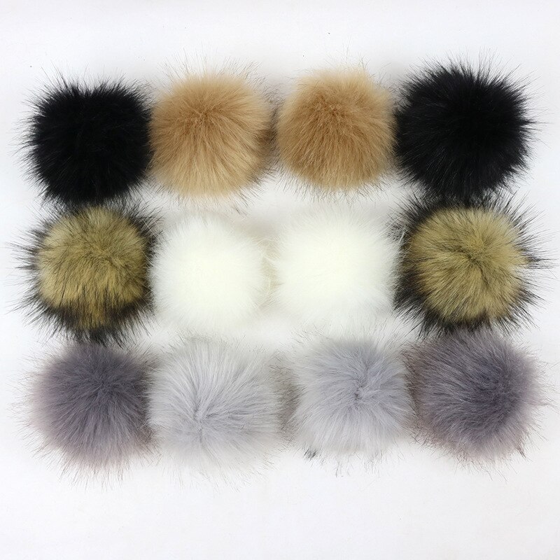 12Pcs 8Cm Diy Winter Faux Fur Ball Pompom Vrouwen Auto Tas Sleutelhanger Sleutelhanger Elastische Diy Sleutelhanger Konijn haarwortel Zakken Hoed Decor: 17