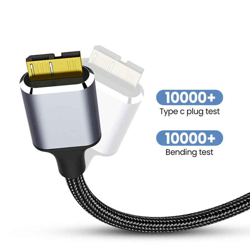 Conector adaptador de Cable Micro B USB 3 0 a tipo C Cable de disco duro externo de 5Gbps tipo C a USB 3,0 Micro B para disco duro