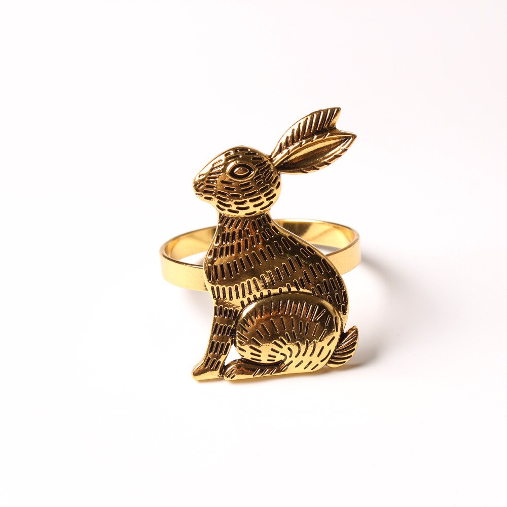 Bunny Oren Servetringen Pasen Konijn Servet Ring Houder Metalen Servethouder Thuis Tafel Decor Voor Lente Pasen Rustieke