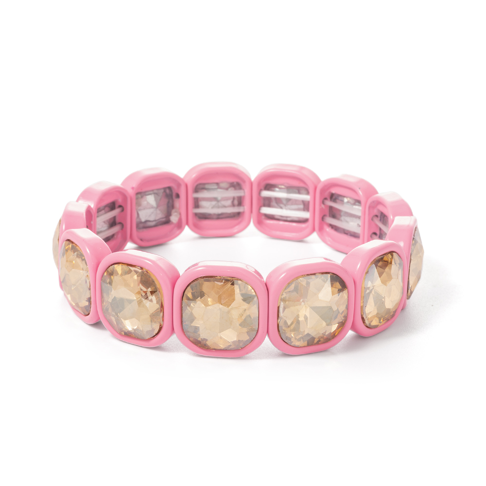 Pulseras de cuentas de cristal de invierno para mujer, pulseras elásticas de cuentas coloridas, joyería brillante bohemia hecha a mano, 2024: Con recubrimiento de titanio
