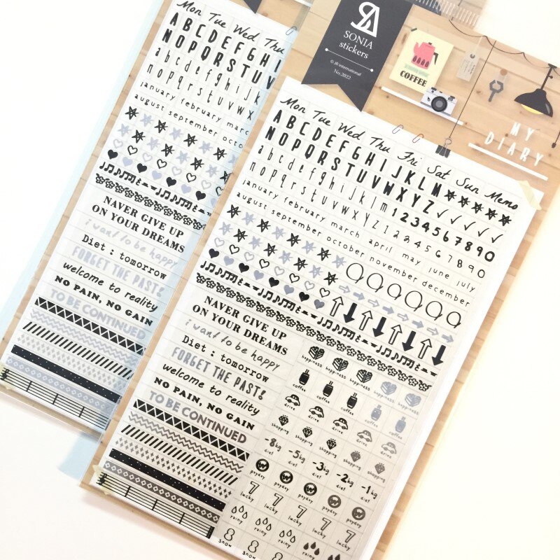 Sonia clear PET words letter stickers scrapbooking adhesive alphabet paster masking planner sticker dairy decoration