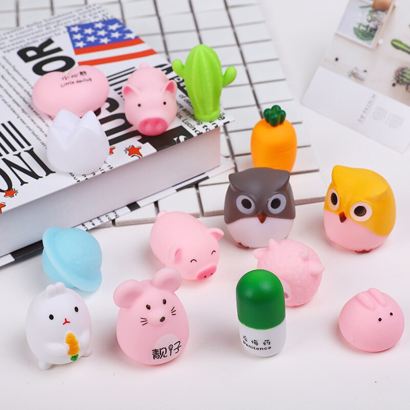 10 stücke Gag Spielzeug Praktische Witz Lustige Zerquetscht Dekompression Squishie betonen Linderung Spielzeug entlüften Antistress Interessant Für freundlicher