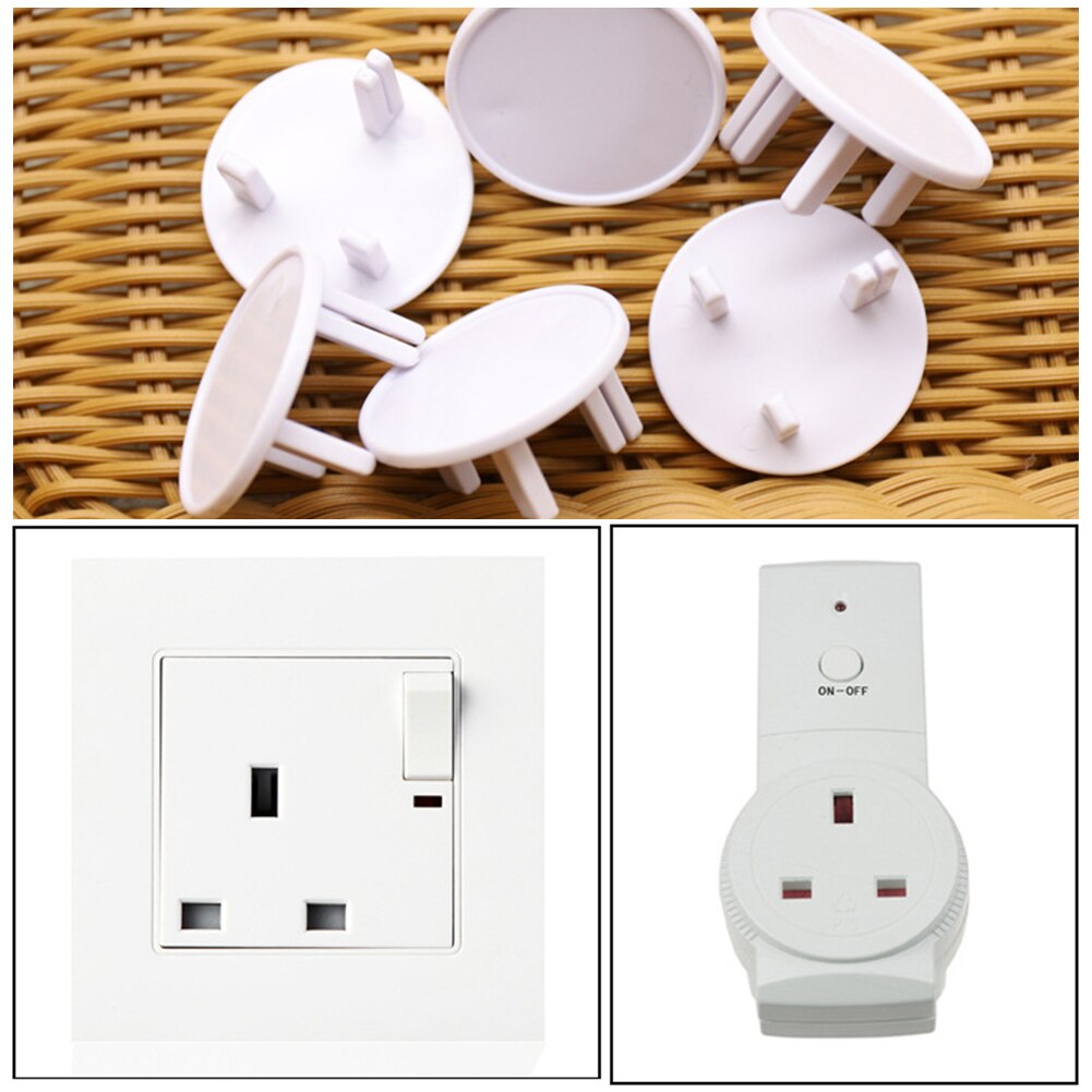 20 pçs plug protector anti choque elétrico reino unido para crianças do bebê tampas de segurança guarda tomada elétrica cobre