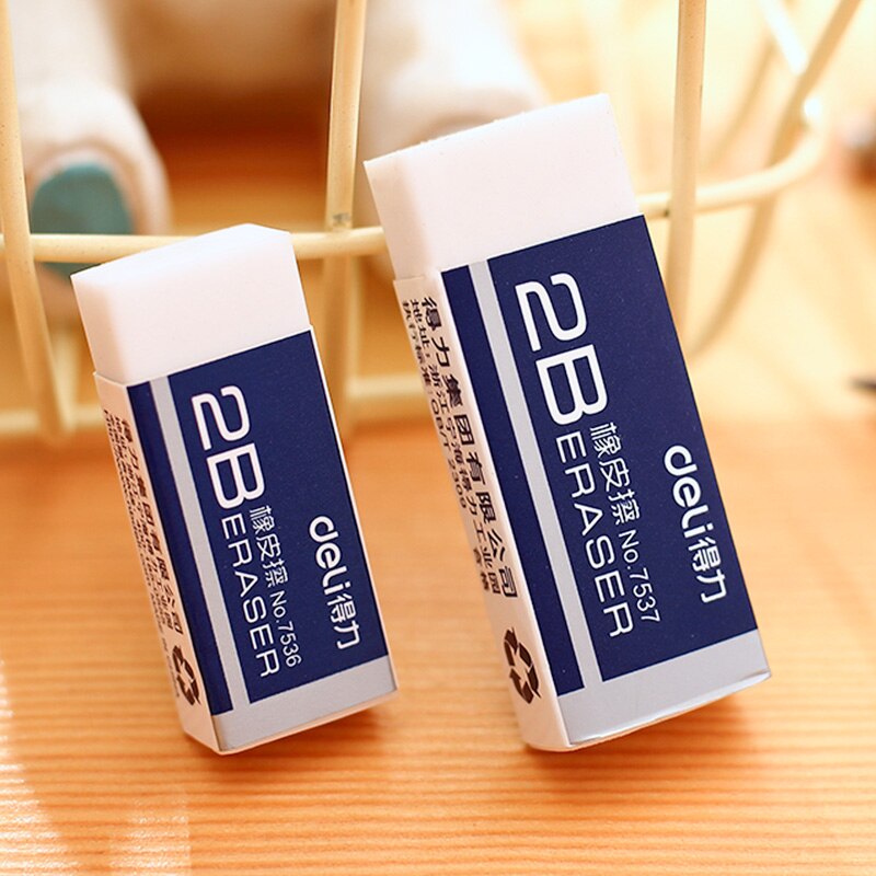 4Pcs 2B White Rubber Eraser Gomme Elastic Borracha Escolar Exam Art Drawing Eraser No Debris Clean School Statonery Deli 7536