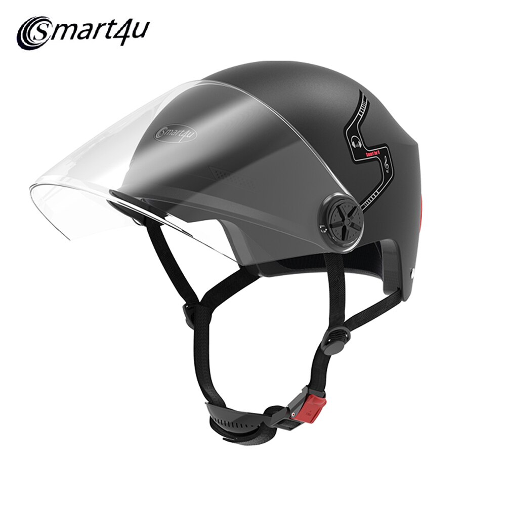 Smart4u E10 Waterproof Smart Bike Helmet Removable Mask Bluetooth Speaker USB Charging Motorcycle Bicycle Cycling Helmets: Black