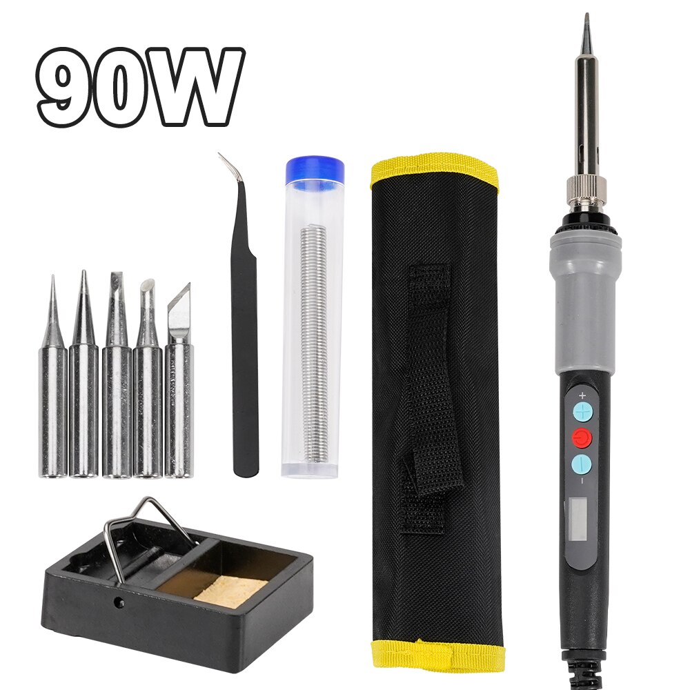 60W / 90W Soldering Iron Kit LED Digital Soldering Gun Adjustable Temperature Controlled Repair Electric 220V Tin Welding Tools: 90W digital gun setA / US