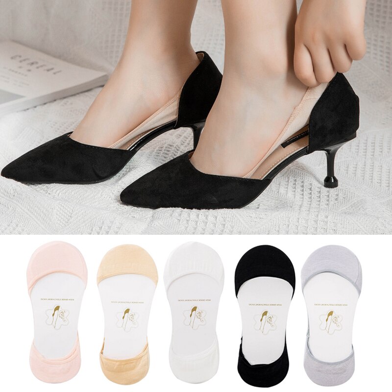 3/4/5 Paar Onzichtbare Boot Sokken Voor Zomer Anti Slip Siliconen No Show Sokken Voor Vrouwen Hoge hak Schoen Liner Sokken Chausette Femme