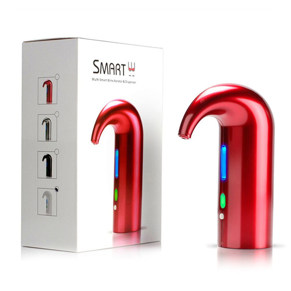 Elektrisk vinluftare med en beröring bärbar rödvintillbehör luftning för vin och sprit nybörjare och entusiast