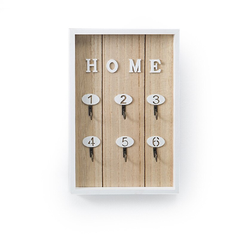 Wall Mounted Key Holder Wooden Key Organizer Hanger With 6 Hook Wall Decorative Holder Key Holder Wall Minimalist Wall Hook
