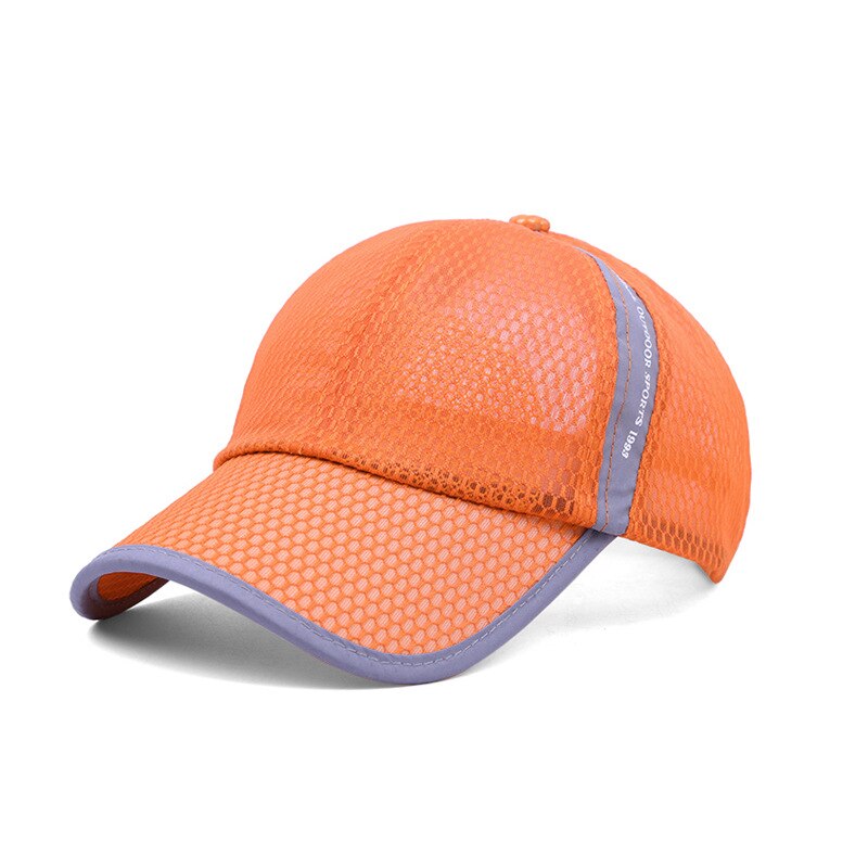 Sommer unisex par hat hurtig tør udendørs uv beskyttelse afslappet sport plaid mesh hætter: Orange