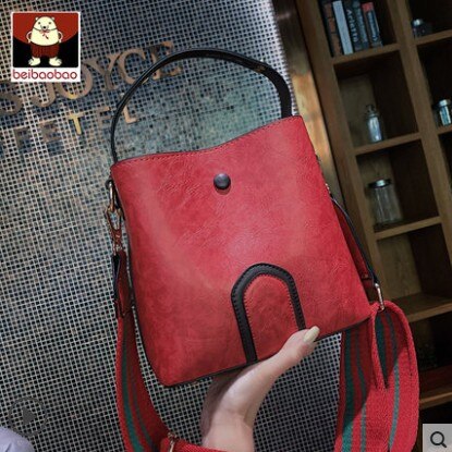 Beibaobao tassen pu leren messengertassen voor dames, klinknagels, crossbodytassen voor dames, schoudertassen voor meisjes: Rood