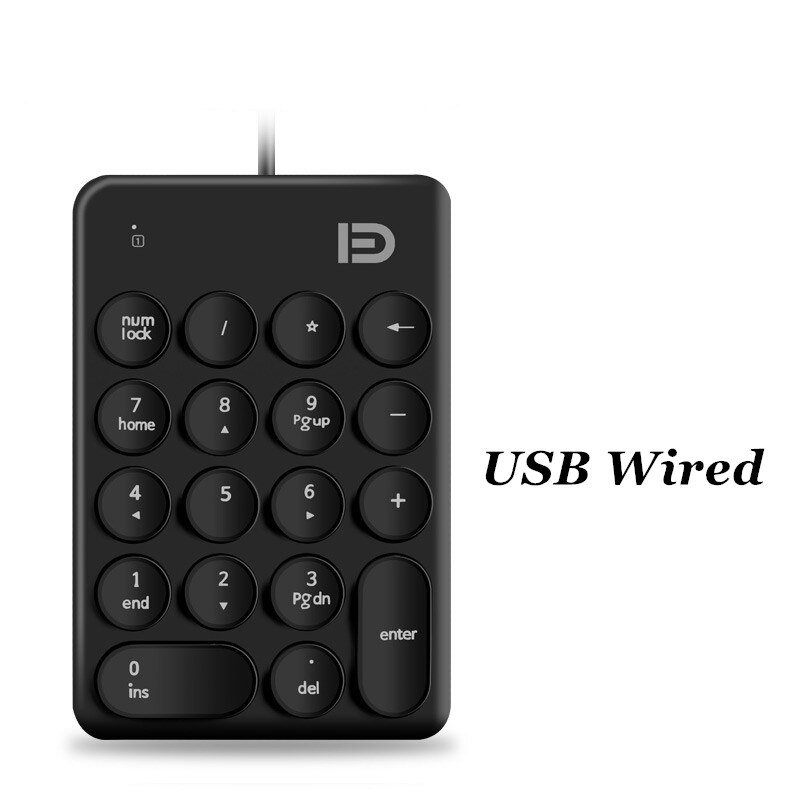 Wireless Number Keypad Accounting Keyboard ireless Digital Keyboard USB Number Pad 18 Keys Mini Numeric Keypad For Laptop PC: USB Wired Black
