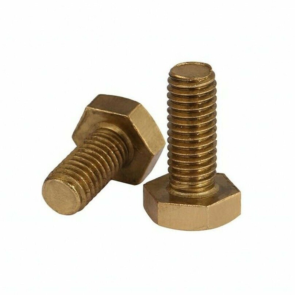 5Pcs M4M5 Massief Messing Hexagon Schroeven/H62 Messing Volledige Discussie Hexagon Bouten