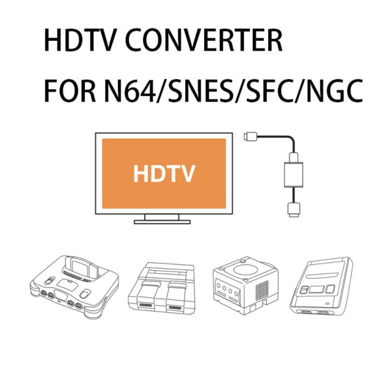 Newest 1.5m HD HDMI Converter Cable for Nintendo N64 / GameCube / SNES Adapter for NGC/N64/SNES/SFC