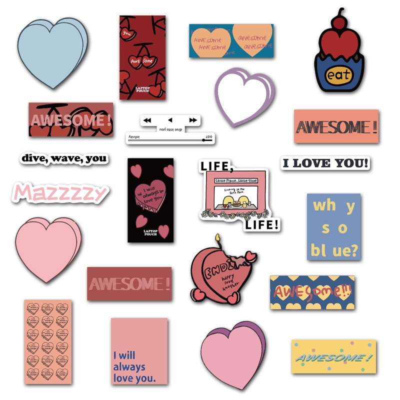 10/30/50 sztuk geometryczne lista postęp bar różowy miłość walizka telefon komórkowy naklejka na laptopa graffiti dekoracji hurtowych