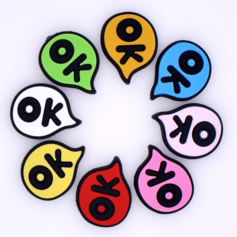 Baby Children Simple Phrase Symbol Hi Hello Love You OK 8pcs Shoes Decoration Wristbands Ornaments: 6