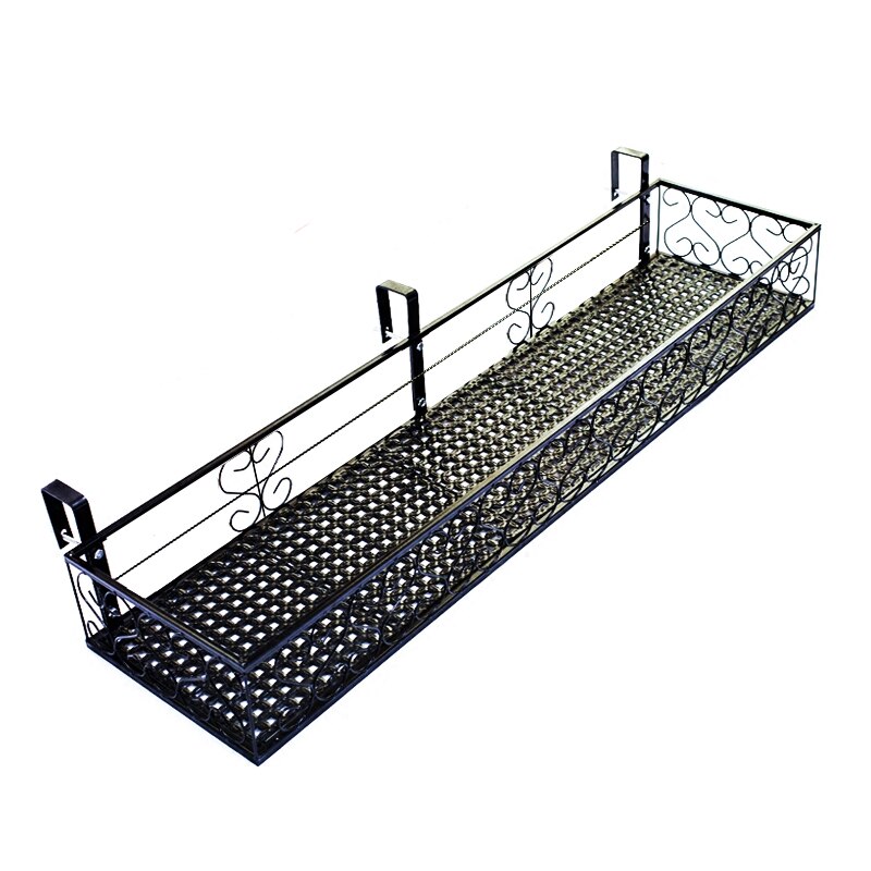 Balcony flower rack hanging wrought iron railing wall hanging flower pot rack guardrail multi-layer rack hanging shelf window