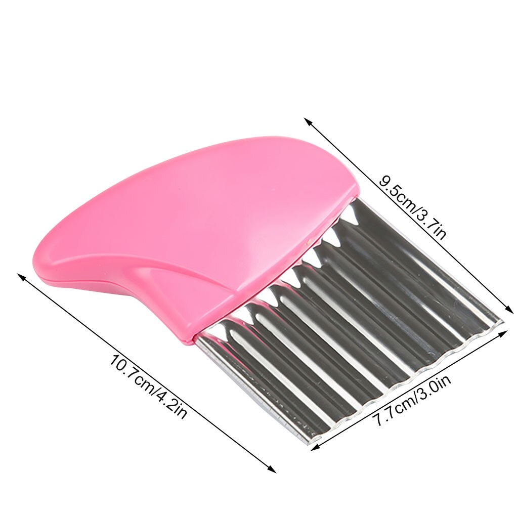Stainless Steel Potato Chip Slicer Dough Vegetable Fruit Crinkle Wavy Slicer Knife Potato Cutter Chopper French Fry Maker 1/4pcs