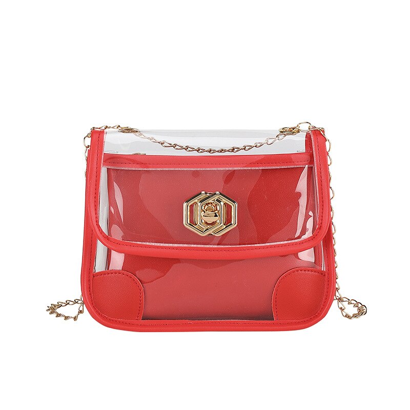 Crossbody Bags for Women Jelly Mother Bag Fresh Literary Shoulder Bag PVC Solid Color Armpit Bag: Red