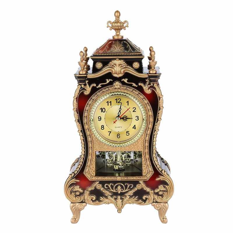 Vintage Style Plastic Table Clock Table Clock Antique Home Hotel Decorative Desk Alarm Clock Durable Clocks Wall Home Decoration: black