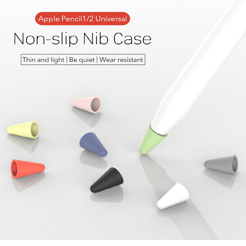8 stuks potloodpuntbeschermers voor apple pencil 2nd, 1st mute siliconen penpuntbeschermer voor potloodhoes, screenprotector voor ipad pro-hoes