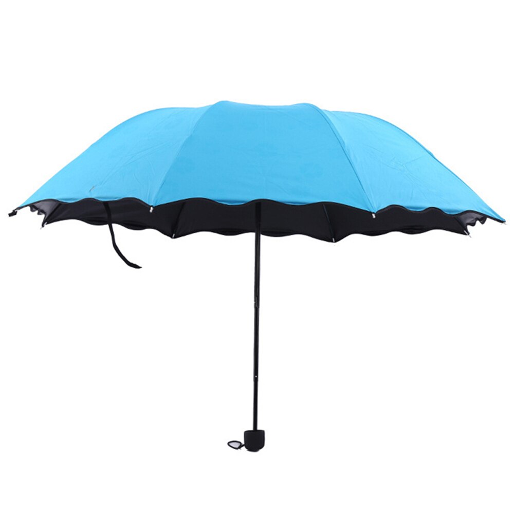 Magic Folding Sun Umbrella Anti UV Windproof Umbrella Raining Blossom Umbrella with Water Portable for Women Girls Travel: Blue