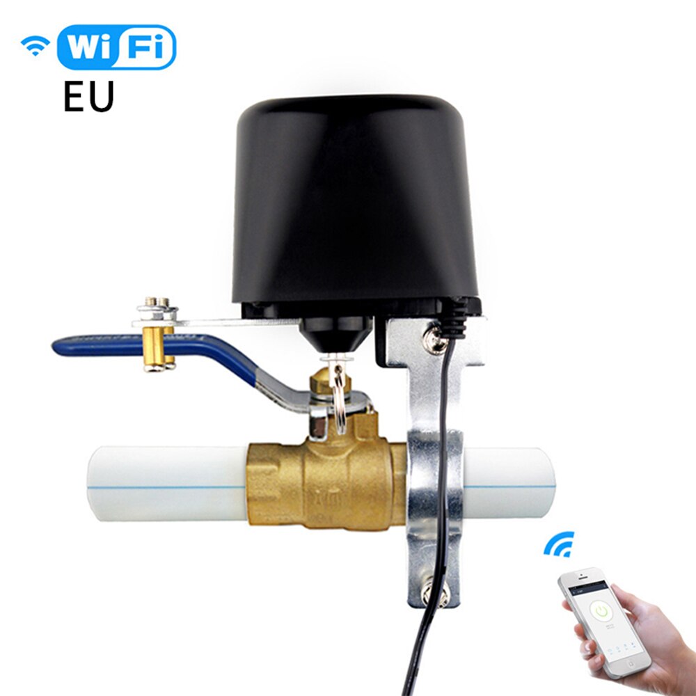 WIFI Mobile APP Timing Switch Valve Smart Valve Smart Home Automation System Valve Gas Water Control Valve for Alexa Google Home: EU