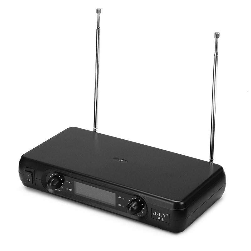 Wireless Microphone System 2 x Microphones High-fidelity Reproduce 100M True Voice Voice Compression Large Receiving Range