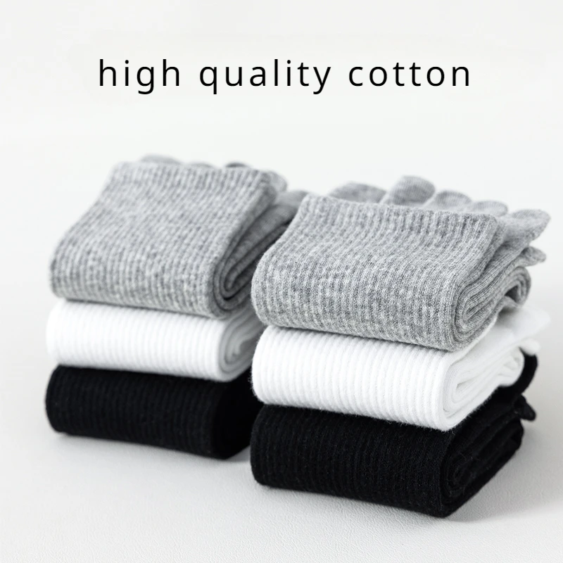 3 paia di calzini a cinque dita in cotone da uomo sottili calzini sportivi da palestra estivi con dita separato calzini antiscivolo in cotone con punta tubo midi