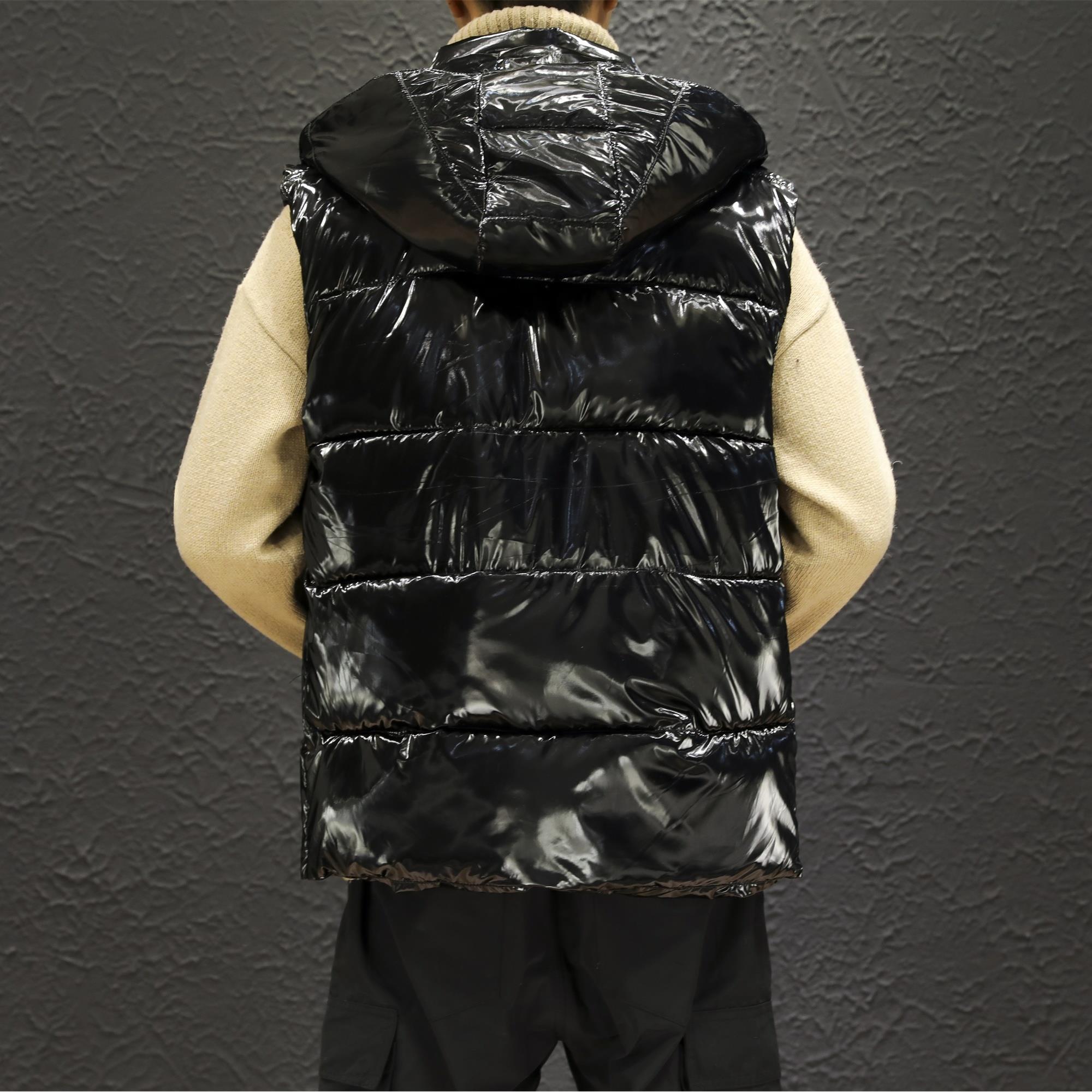 Glossy Vest Mannen Winter Mouwloze Jassen Goud Zilver Toevallige Stevige Dikke Warme Vesten Hooded Jassen Mannelijke Vest Jassen