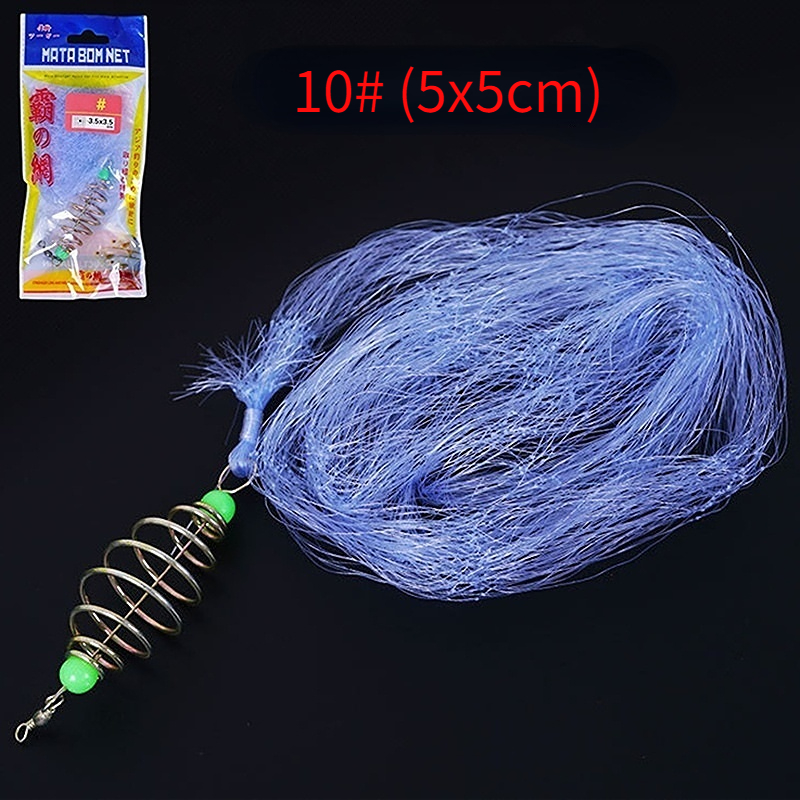 11-formaat visnetval mesh lichtgevende kraalnet zeevisnet visgerei koperen shoal gegoten kieuw feeder visval: Blauw