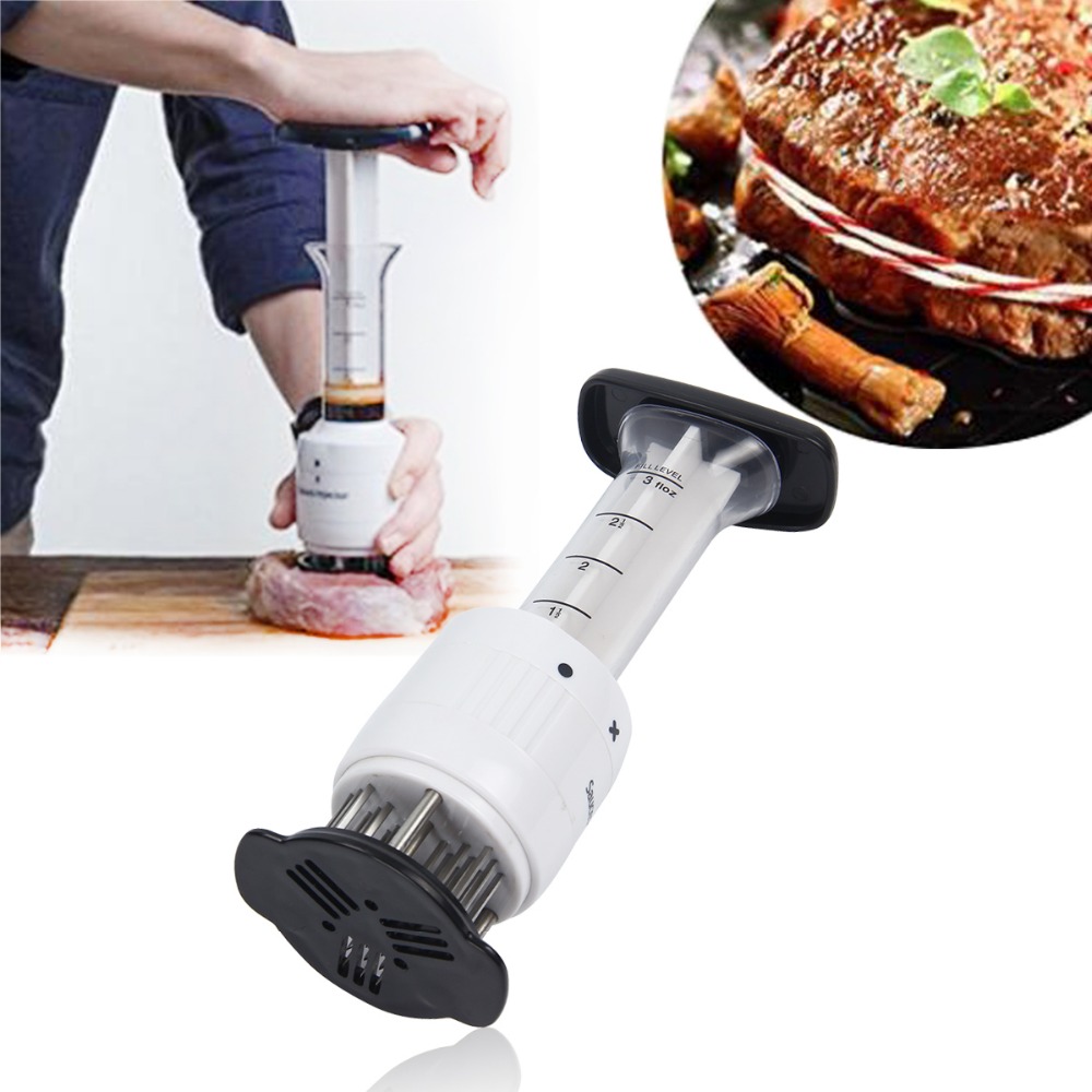 Gekwalificeerde Vlees Vleesvermalser Naald Voor Steak Vlees Injector Marinade Smaak Spuit Met Roestvrij Staal Keuken Gereedschap