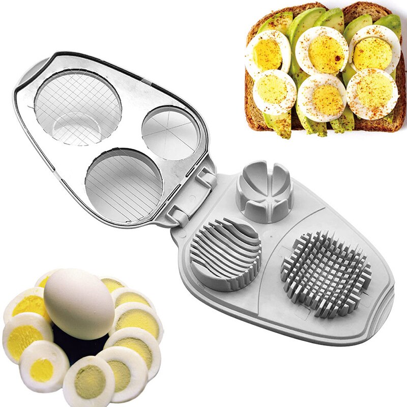 1 Pc 3 In 1 Handleiding Eieren Slicer Dicing Rvs Multifunctionele Snijden Cutter Avocado 'S Keuken Tool Praktische Wit