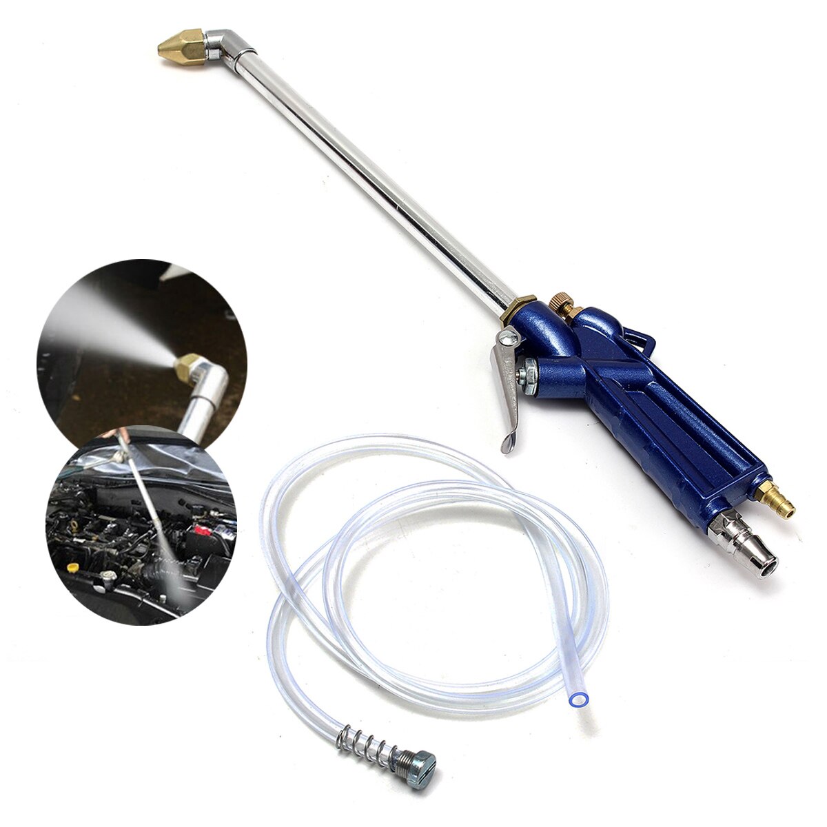 400mm Engine Oil Cleaning Tool Auto Automatic Cleaning Sprinkler Pneumatic Tool 100cm Hose Mechanical Parts Alloy Engine C