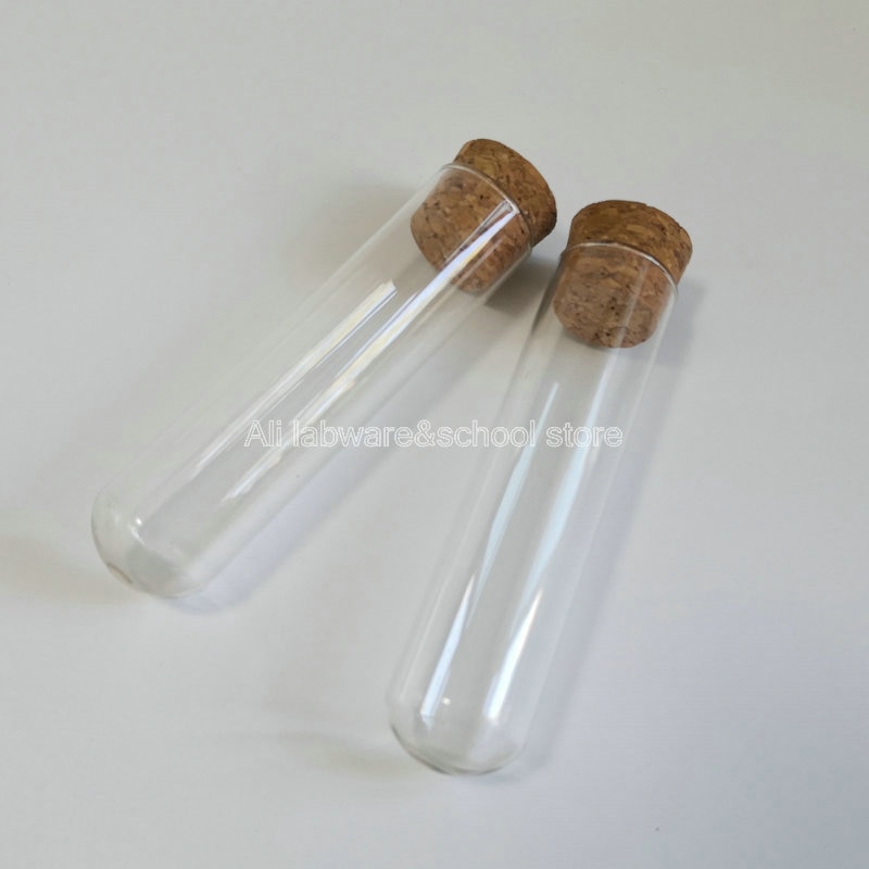 lab 25x100mm glas ronde-bodem reageerbuizen little container flesje met kurk