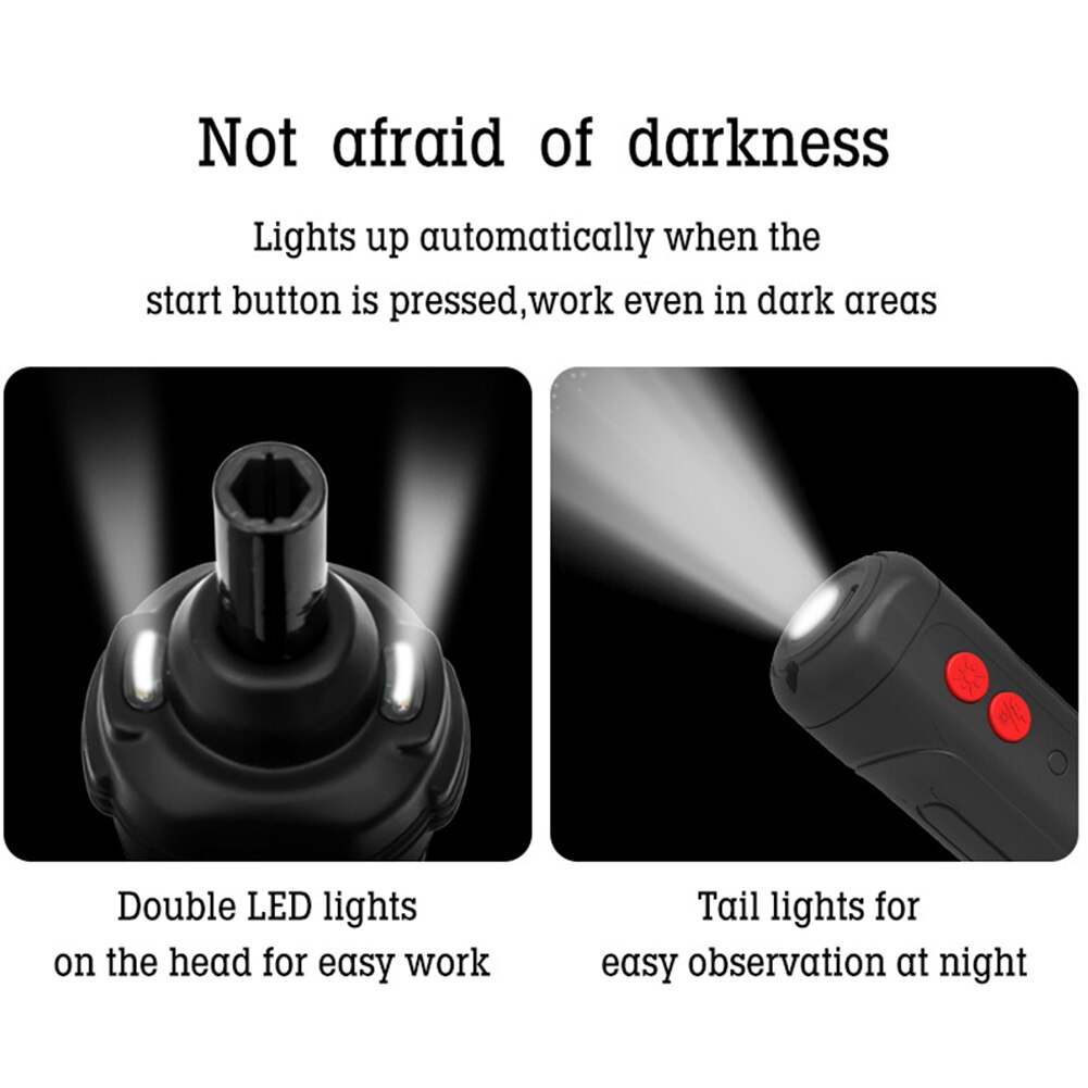 4V Mini Cordless Electric Screwdriver Set LED Lighting USB Rechargeable Home Compact Handheld Power Tools Industrial With Bits