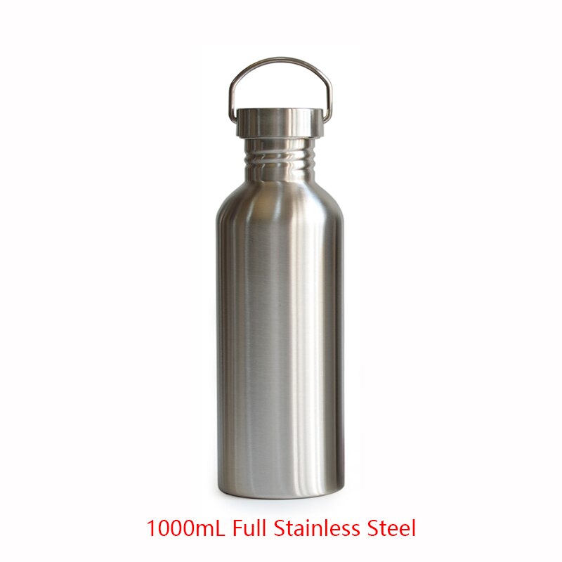 FEIJIAN Sport Water Fles 18/8 Rvs Fles Brede Mond Pot lekvrije Kantine 500mL 750mL 1000mL 1800mL 1.8L: 1000mL PRO