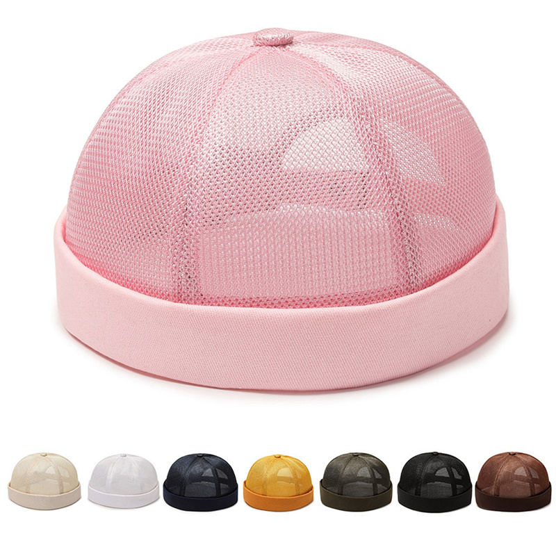 Casquette ronde pastèque rétro américaine Simple, sans bord, chapeau en maille Pure, respirabilité, chapeau Hip Hop pour hommes et femmes