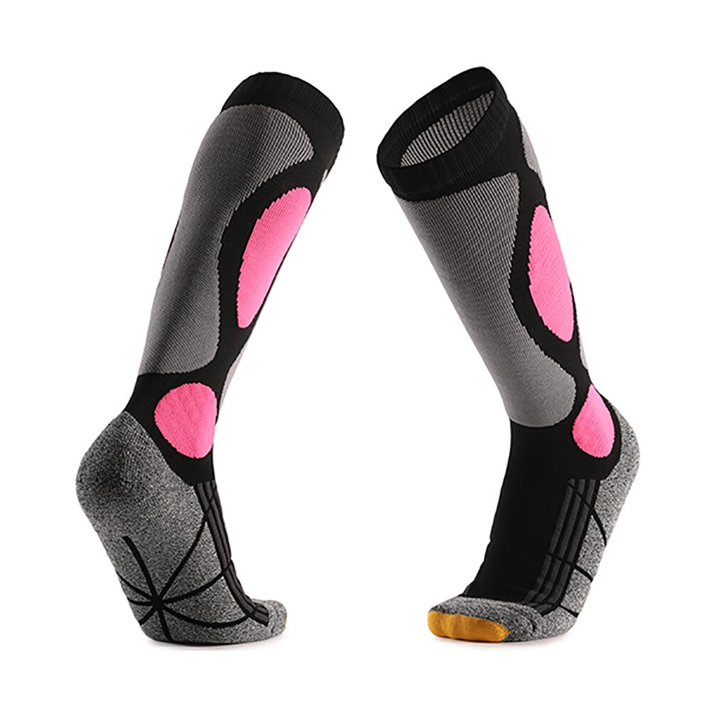 Meias esportivas inverno worm térmica meias de esqui para esportes ao ar livre ciclismo escalada caminhadas acampamento snowboard meias macias: pink