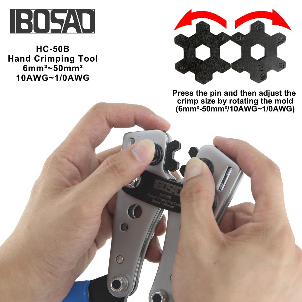 HX-50B COPPER TUBE TERMINAL CRIMPING TOOL CRIMPING PILER crimping tools 6-50mm2 Cable Lug Crimper Cu/Al Terminal