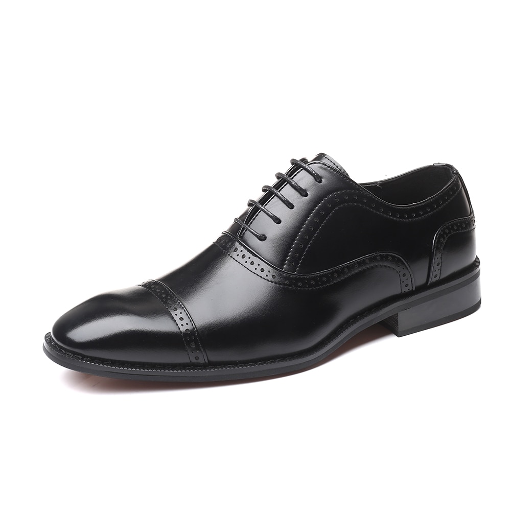 Oxford da uomo in pelle piatta da uomo, scarpe formali da uomo con lacci, scarpe eleganti da uomo