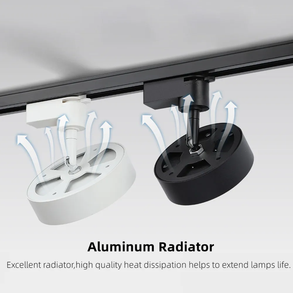 Faretti portato su Binario - 7W-18W - Moderno - Regolabile 360° - Bianco/Nero
