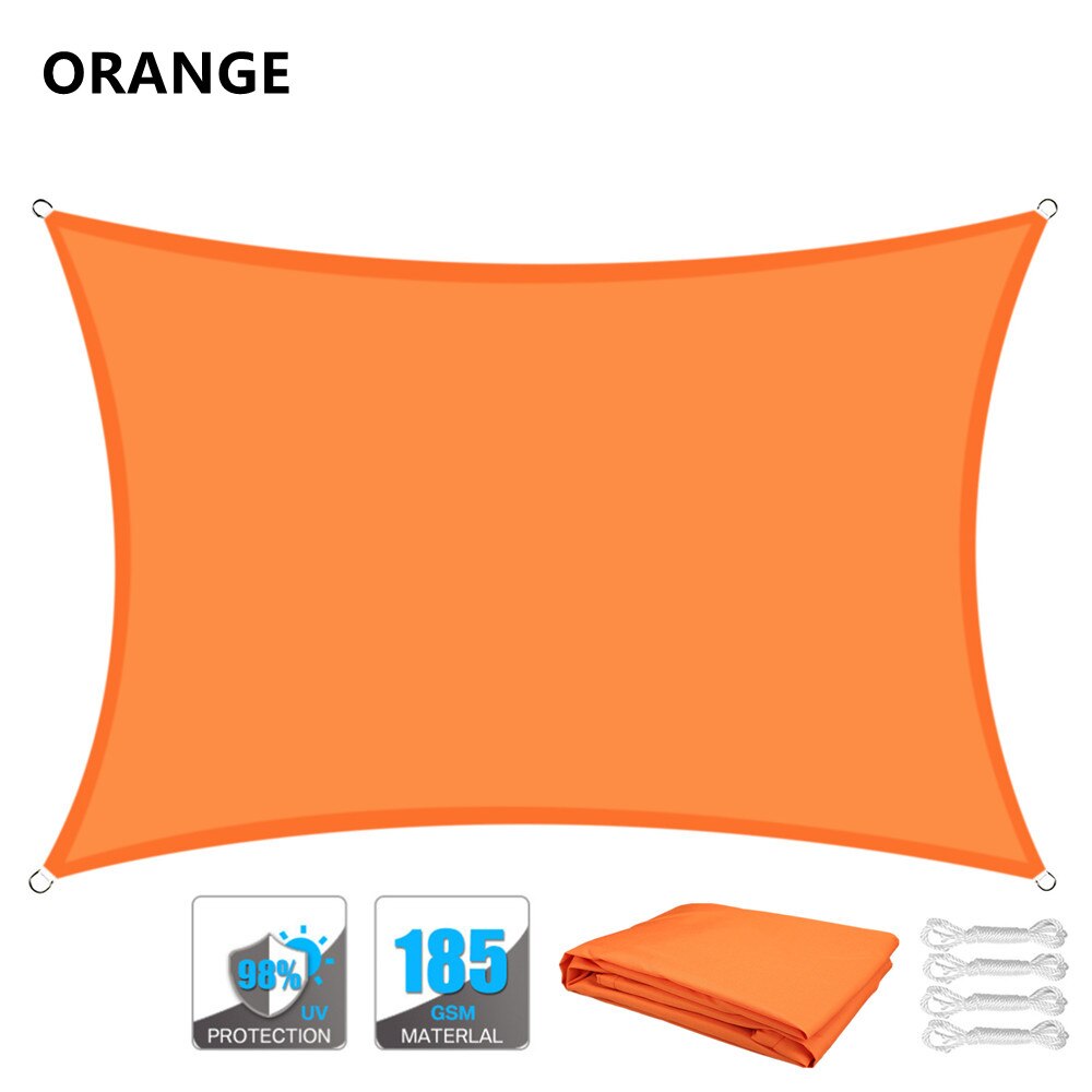 4x3M Large Sun Shade Sails Water Permeable UV Block Canopy Heavy Duty Carport for Patio Outdoor Garden Tent Sail Cloth Awning: Orange