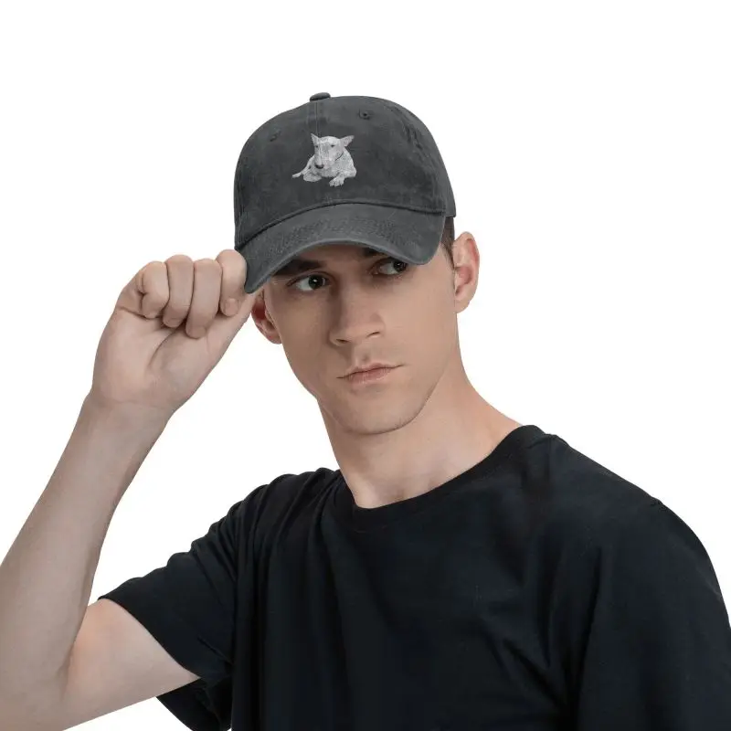 Gorra de béisbol clásica unisex de algodón inglés Bull Terrier, sombrero ajustable para adultos para hombres y mujeres, protección solar