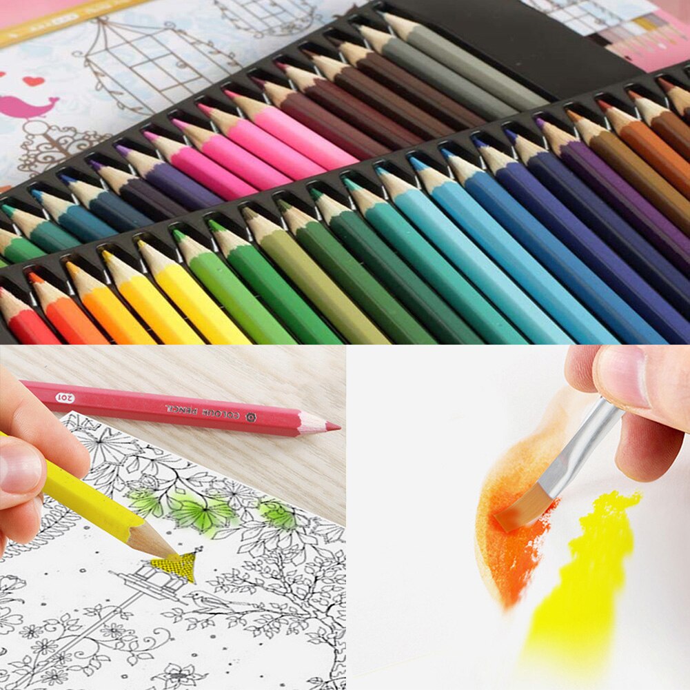 48 Color Pro Water-Soluble Color Pencil Set Child Students Paint Pencils School Office Art Supplies Stationery